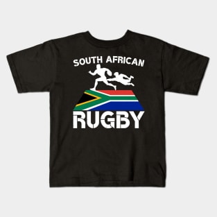 South Africa Flag Rugby Field Kids T-Shirt